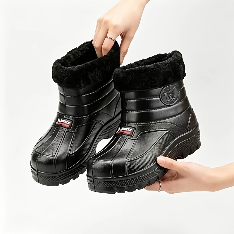 Men's Cold-Resistant Short Snow Boots with Thermal Lining