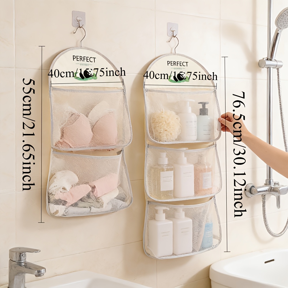 TEMU 2pcs Storage Bags, 3-layer Hanging Sock, Underwear, And Bra Storage Bags - Suitable For Dormitory And Home Wall-mounted Storage Bags, Hanging,