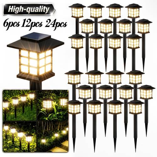 24 12 6pack solar outdoor lights ip44 lights led landscape lighting garden lights for s driveways courtyards and lawns warm light thanksgiving christmas and new year gift decoration