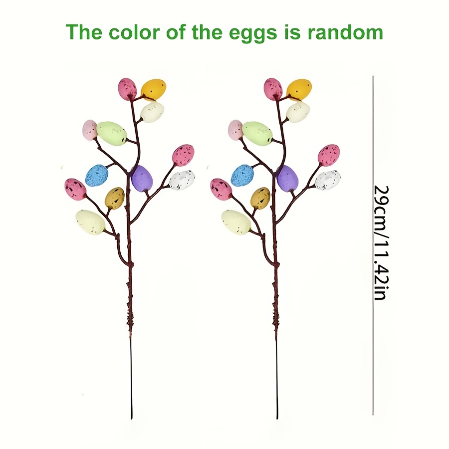 TEMU 2pcs Artificial Easter Egg Sticks For Spring Festival Celebrations, Birthday Parties, Diy Decorations, And Accessories