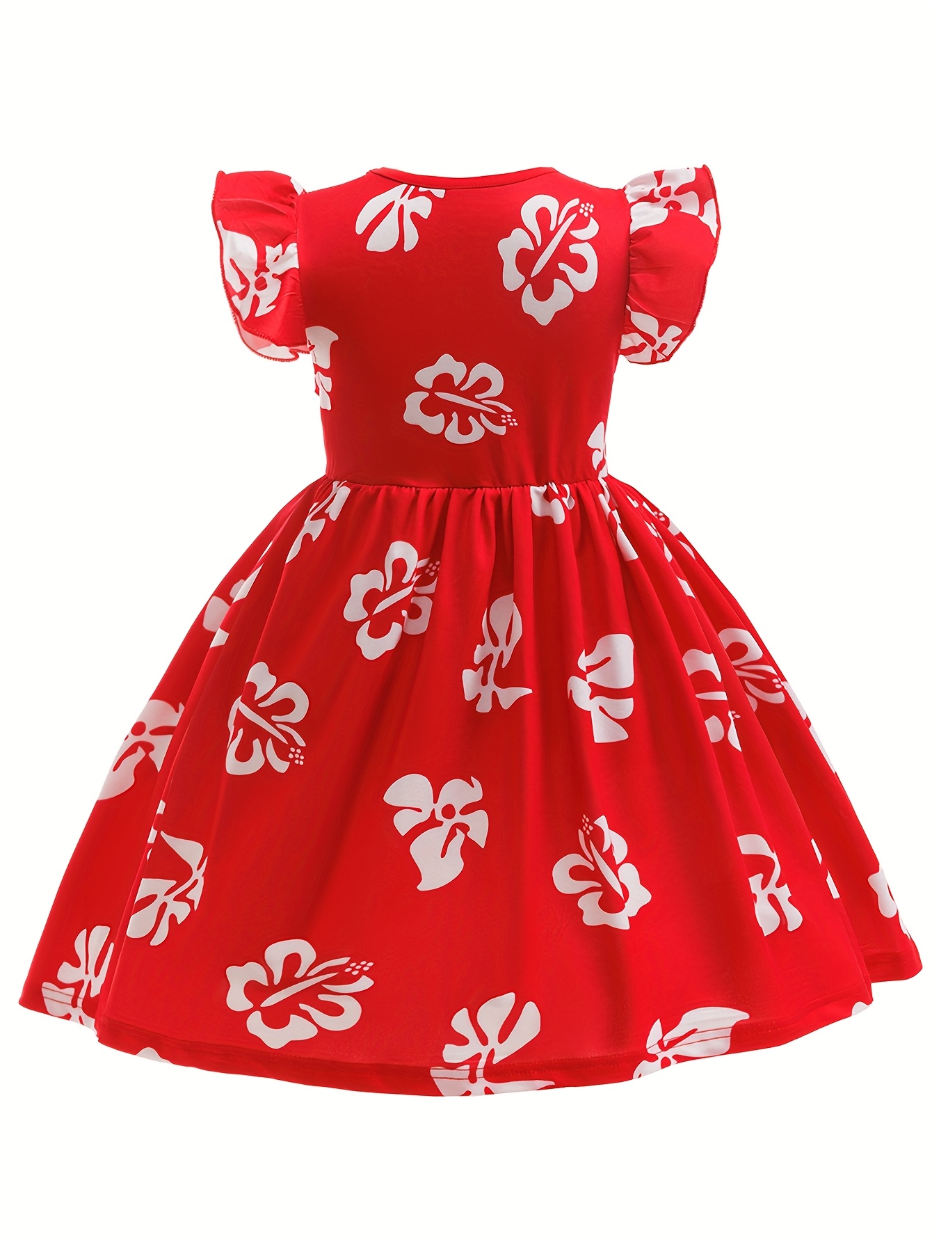 girls hawaiian red dress lei tropical style theme party - Temu Kuwait