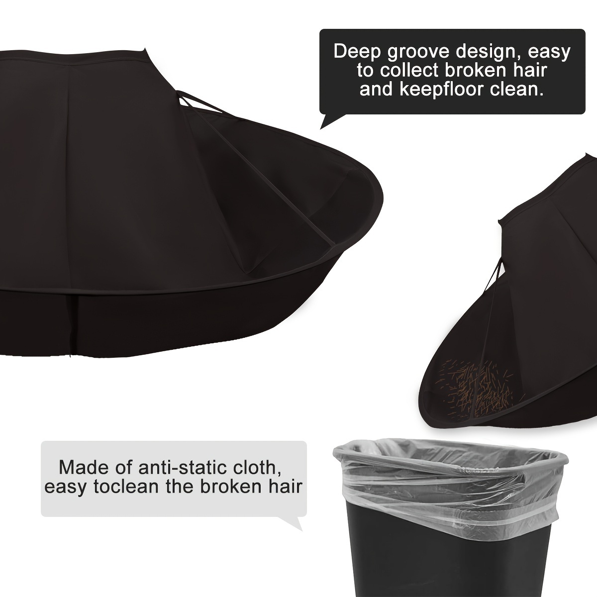 Cape de coiffure avec peigne - Tablier pliable pour salon et usage domestique, idéal pour tous types de cheveux - Disponible en blanc, noir et bleu