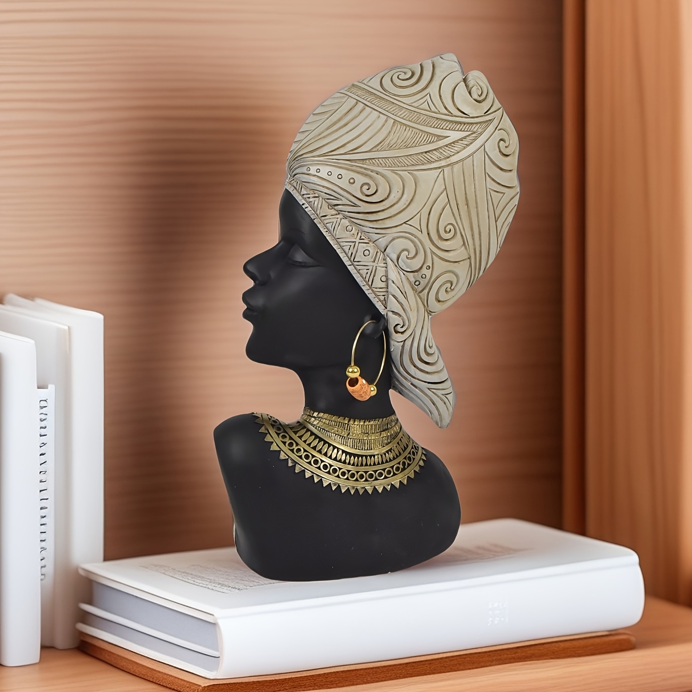 Afrikaanse Kunst Buste, Home Decor Afrikaanse Zonnebloem Meisje Standbeeld Home Decor Hars Zwarte Afro Amerikaanse Buste Sculptuur Geschikt Voor Woonkamer Kamer De