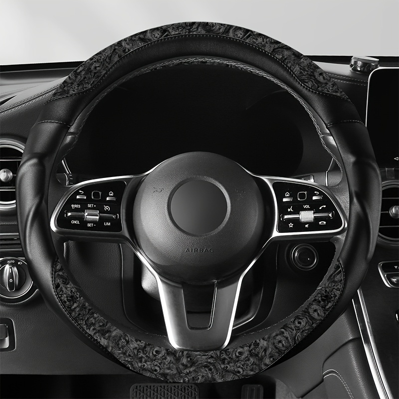 sports style 3d wood grain steering wheel cover premium   leather with three dimensional patterns for   and   suitable for   use in 14 5 15 inch steering wheels