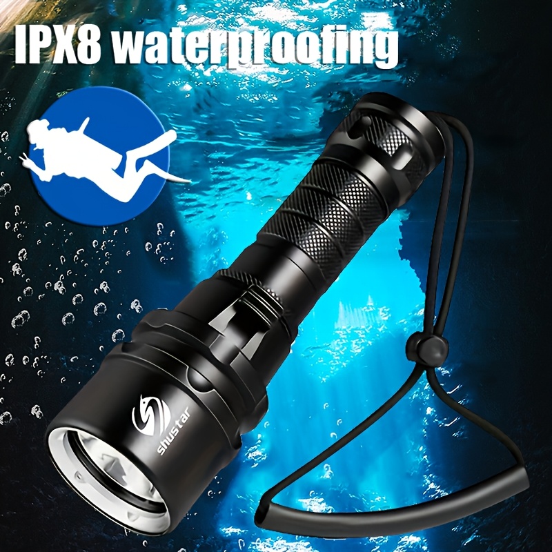 Lampe De Plongée LED 5 000 Lm, Lampe Torche Ultra Lumineuse