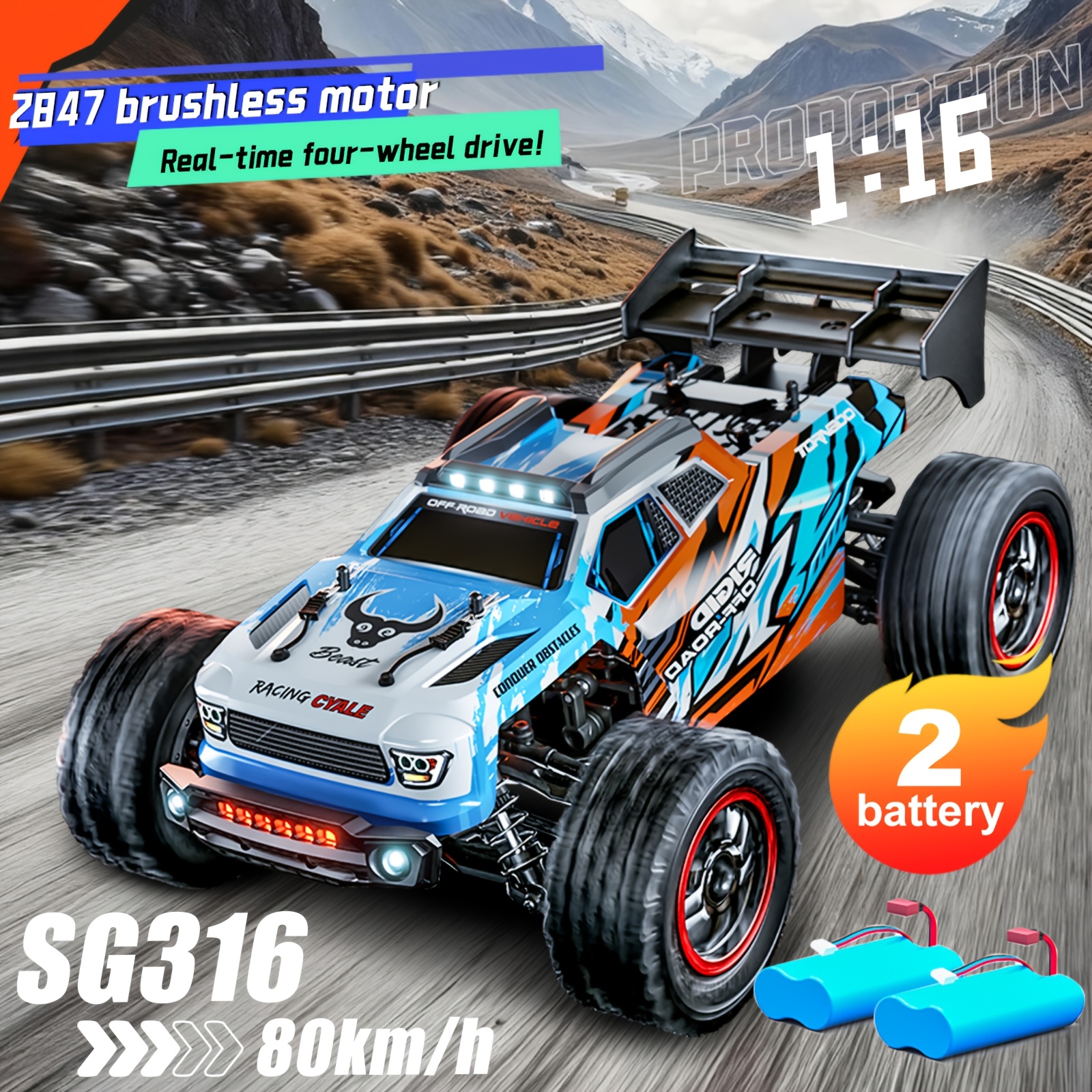 Image of [ Racing]the Upgraded Sg316 Off-road Vehicle In 2026 Can Reach A Speed Of 80 Kilometers Per Hour. A 1:16 Brushless Drive Vehicle. | Metal Differential + Transmission Shaft | Independent Spri
