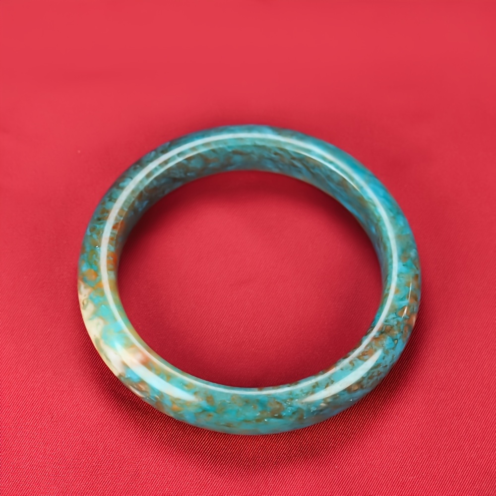 Unisex Raw Green Natural Stone Bangle, Couple Matching Gift