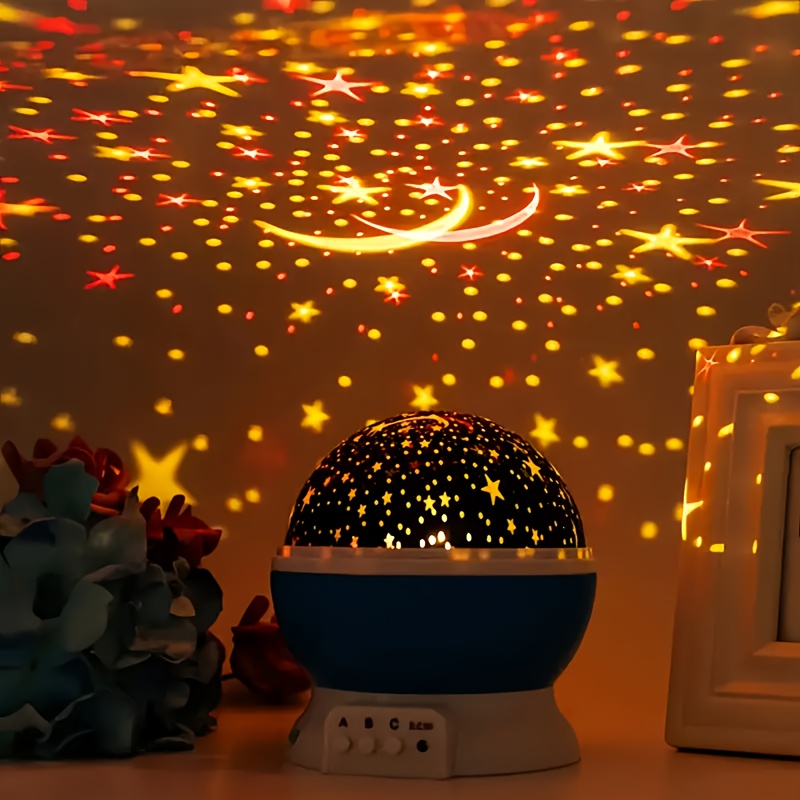 1pc star and moon projector lamp usb powered led light effect multiple color   dimmable desktop star and moon projection button control suitable for bedroom living room home theater gaming room multifunctional night light ideal for details 2