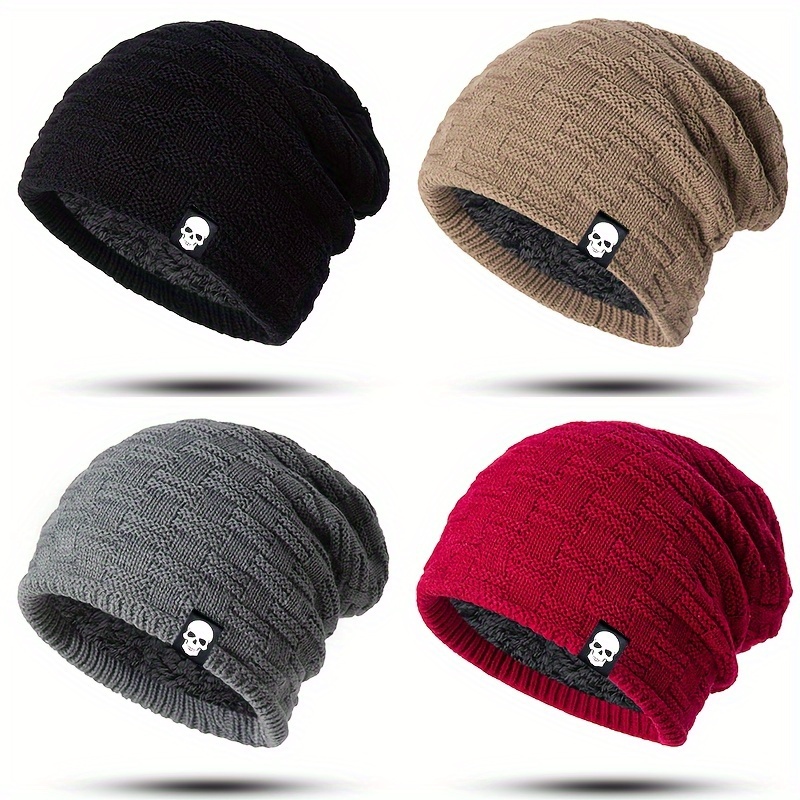 

Unisex Skull Knitted - Cap Fleece For , Comfortable , Windproof Skull Cap For And