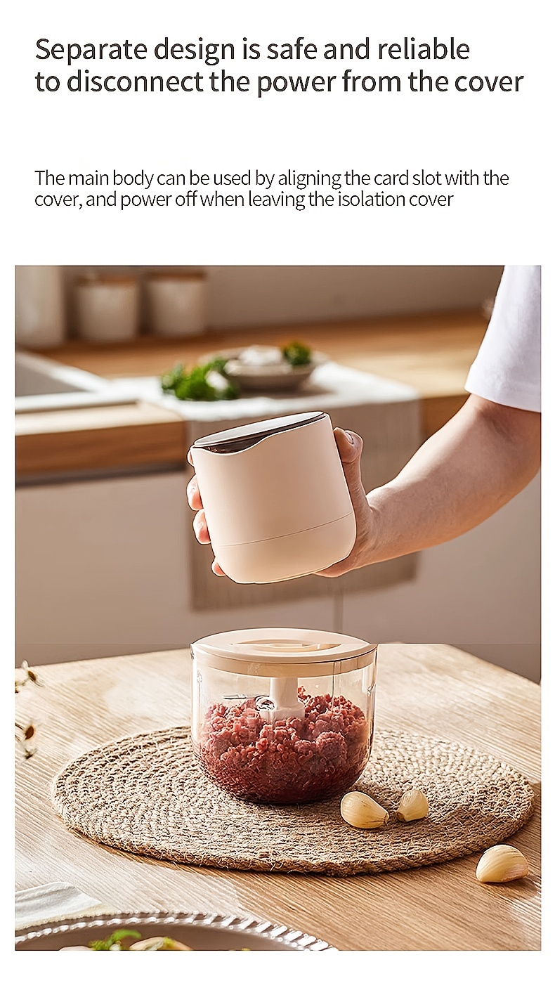 versatile wireless meat grinder usb rechargeable 600ml multi function food processor juicer ice crusher with 19000 rpm motor     for home kitchen   grinder for kitchen office food prep transparent kitchenware metal grinding blades Product details 21