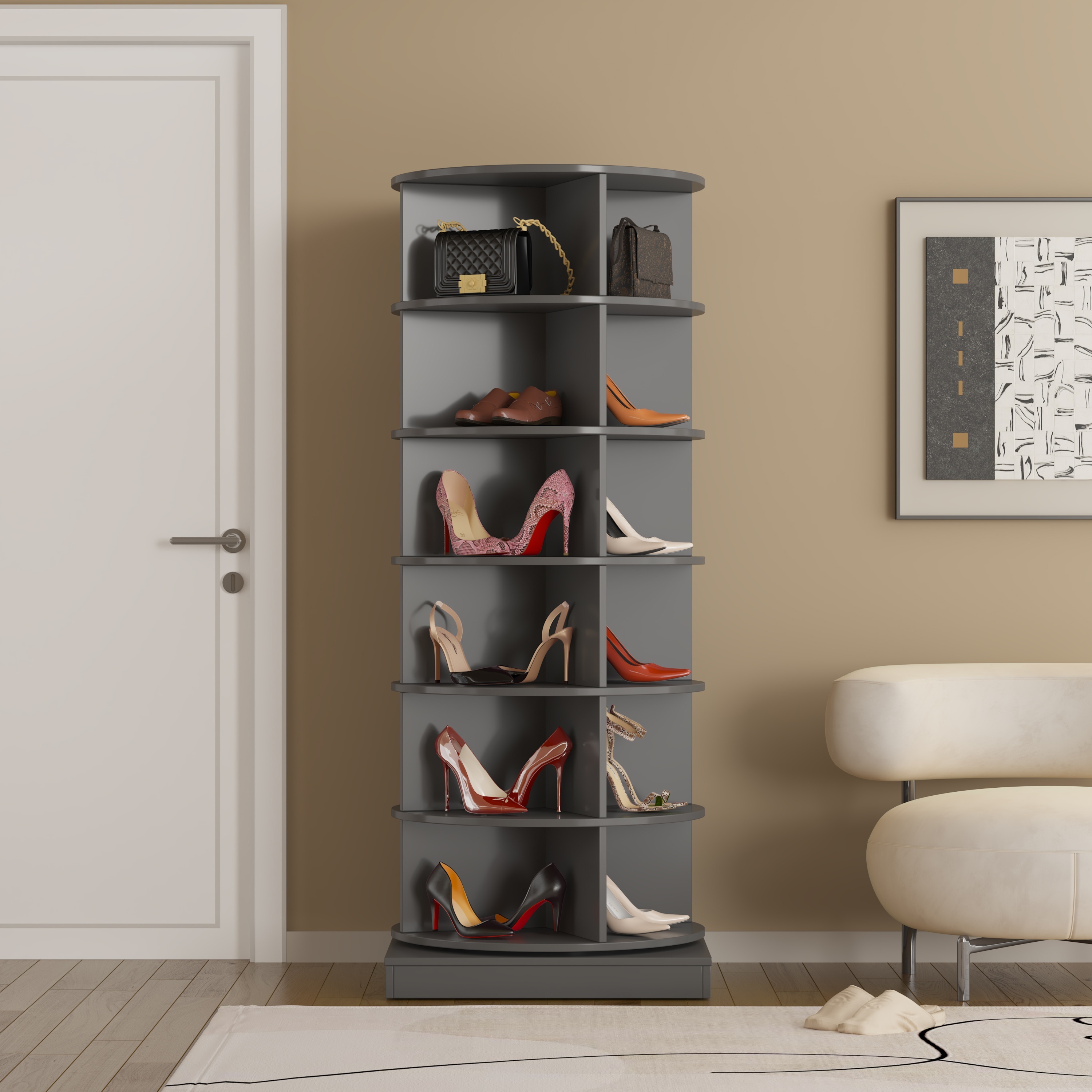 

360 Rotating Shoe Cabinet 6 Layers