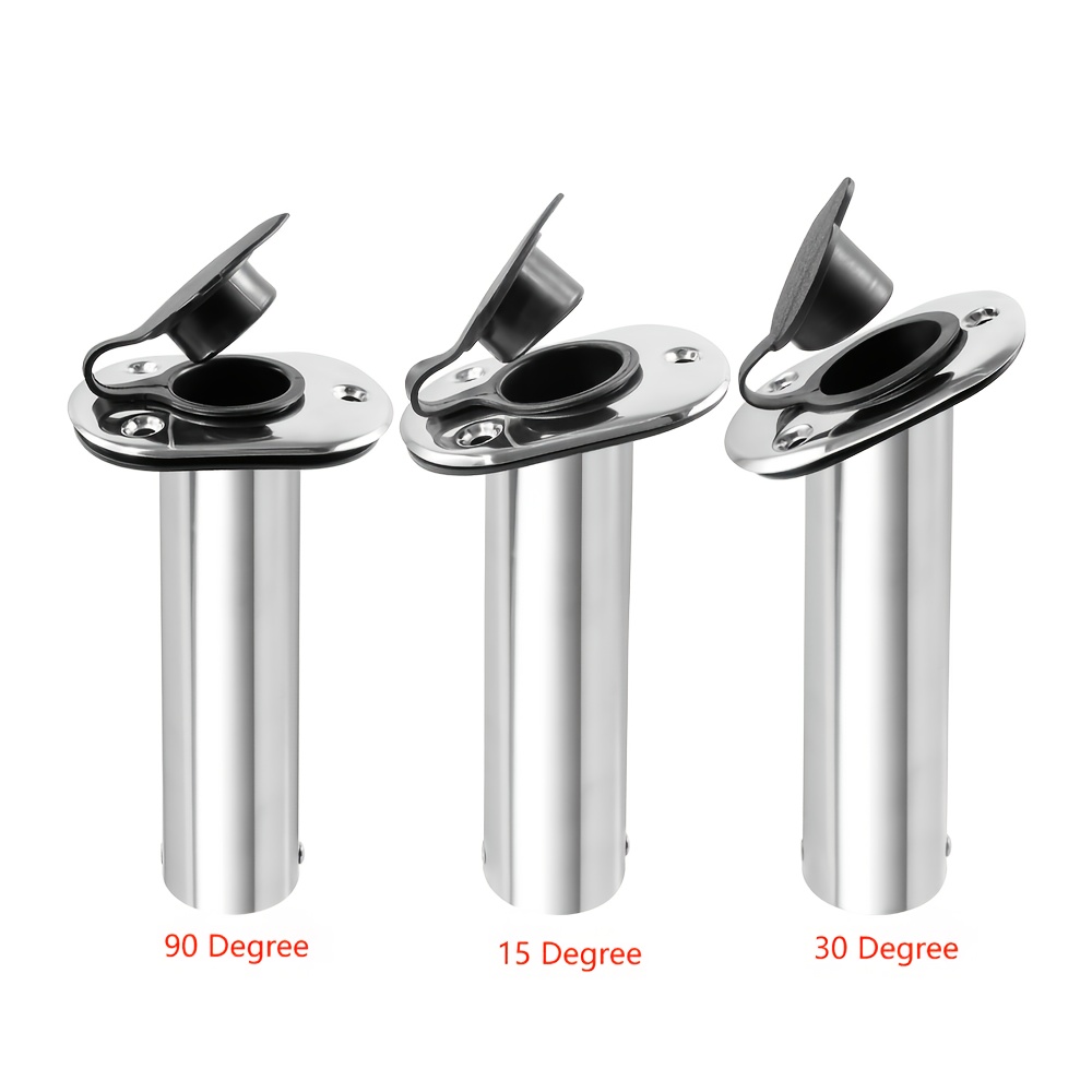 2pcs Flush Mount Fishing Rod Holders with Cap Liner Gasket, Adjustable Angles