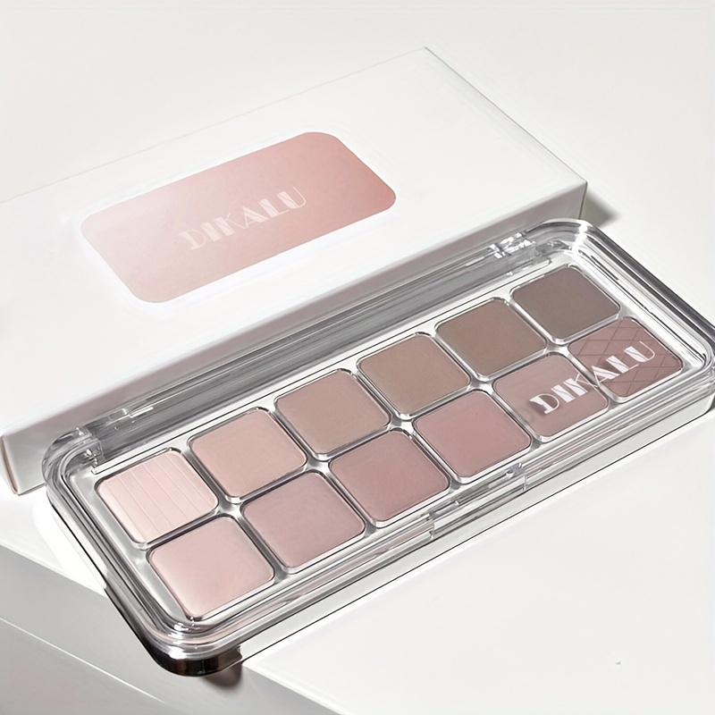 

Matte & Satin Finish Eyeshadow Palette - 12 Colors, Natural Nude & Pink Tones, Long-lasting, Non-creasing Eye Makeup, Mixed Color System For Everyday Wear