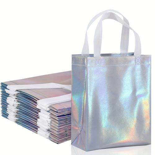 10 pack ow holog phic gift bags with handles reusable medium party and birthday x 10 ideal for back to school valentines mothers day g duation