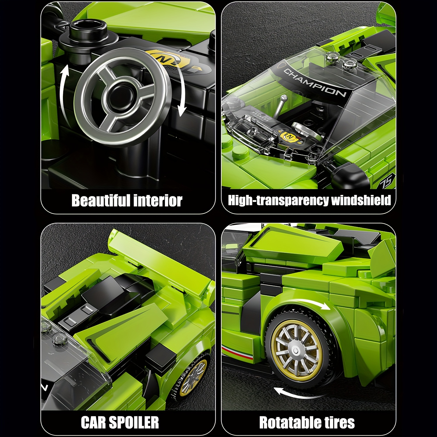 323pcs Racing Assembly Model Building Toy with Dustproof Display Box