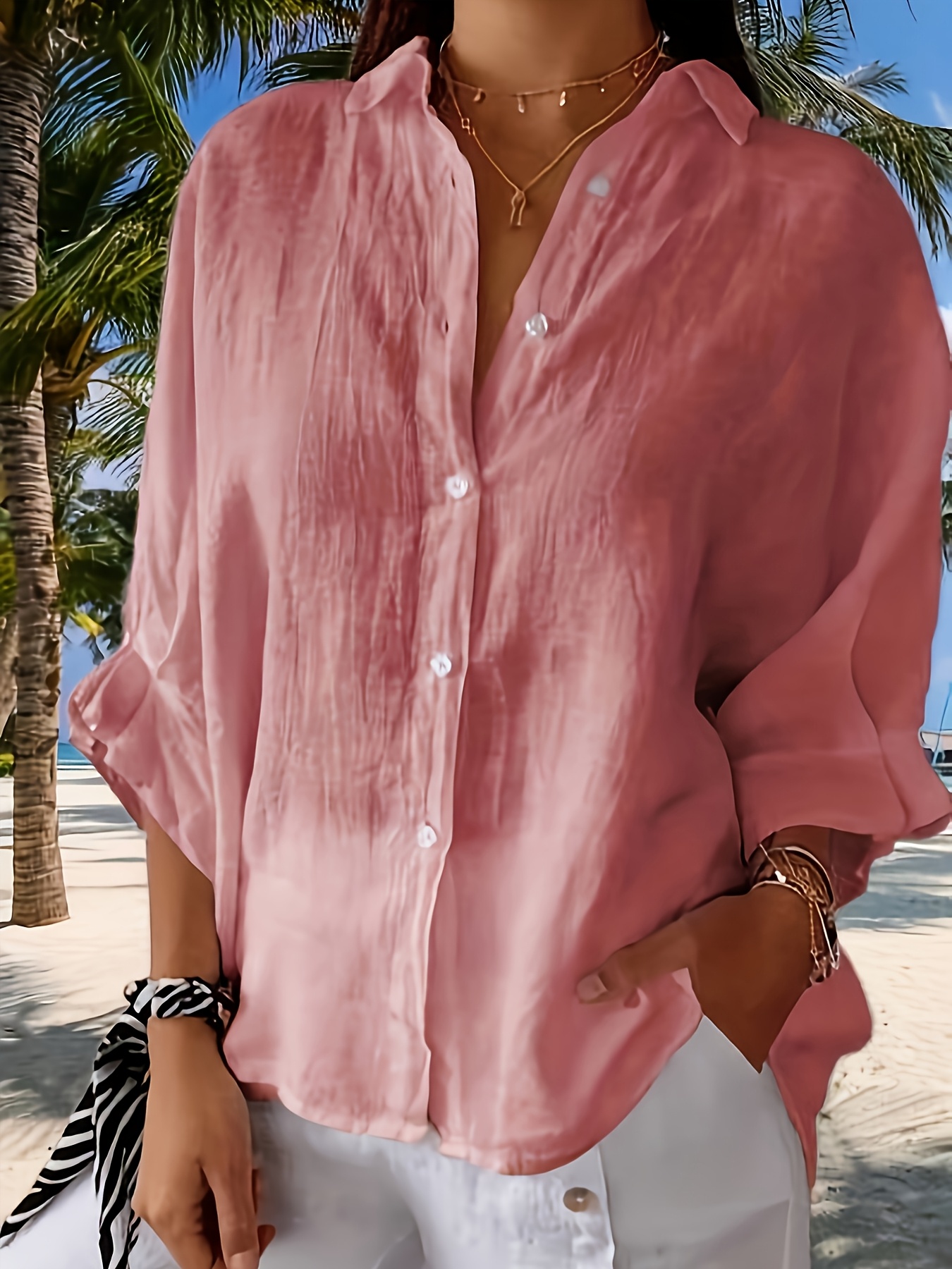 Have Cream Sheer Tabbed Sleeve H-Low Hem Blouse | Hem Blouse, Sheer