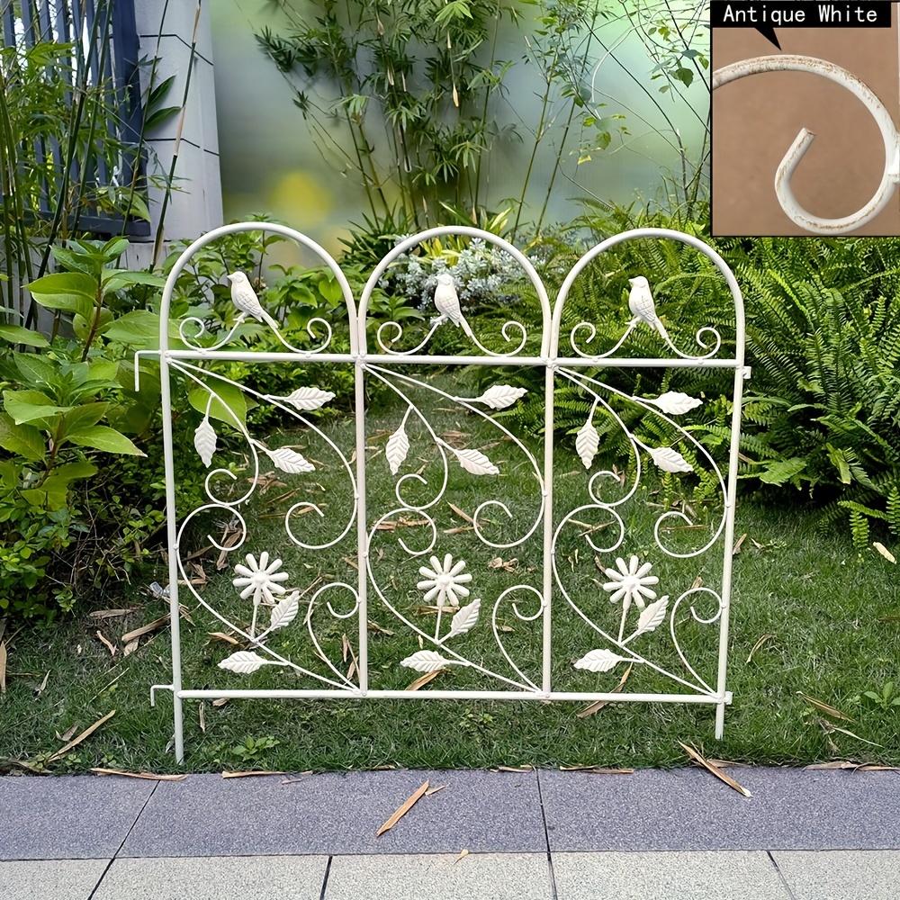 PARAISODOS Recinzione decorativa da giardino, 10 pannelli, senza scavo, in metallo, antiruggine, lunga 3,4 m, barriera per animali, per cani, recinzioni da giardino per esterni, patio, prato, cortile