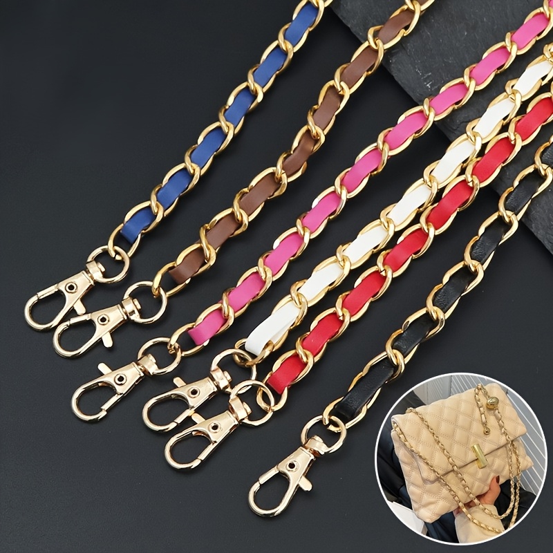 

Multi-pack Metal Chain Strap For Handbags, Leather Shoulder Strap, No-buckle Purse Accessory, Fashionable Metallic Tassel Chain For Backpacks And Handbags