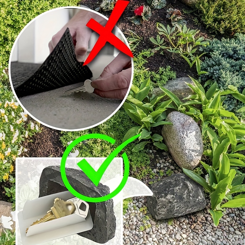 

Slate Grey Plastic Key Hider - Outdoor Garden Decorative Faux Rock Box For Hidden Spare Key Storage