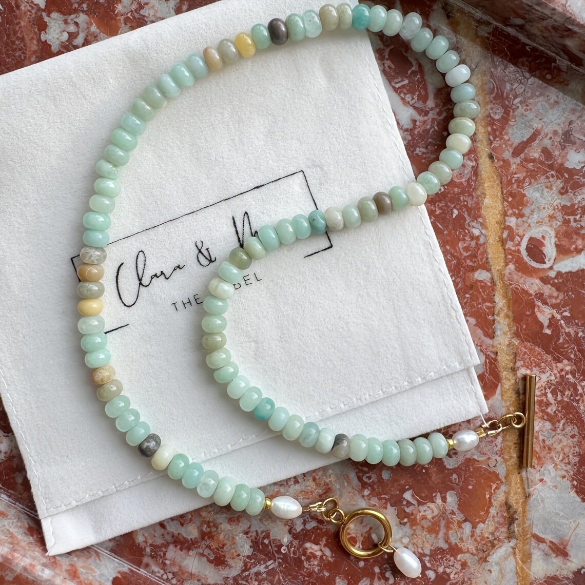 Bohemian-style Amazonite Freshwater Freshwater Pearls Pendant Necklace Stylish And Elegant Perfect For Balls, Parties And Gatherings A Fashionable, Exquisite Gift Ideal For And