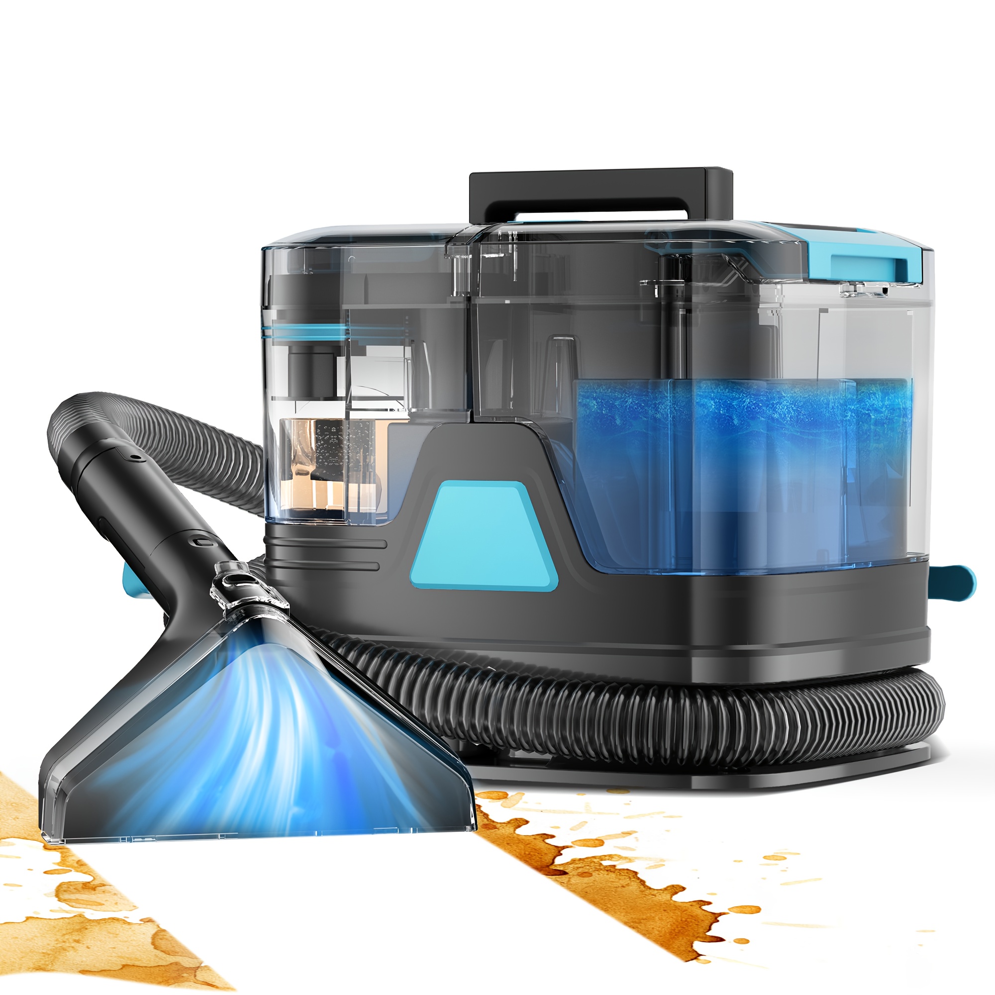 Portable Carpet Upholstery Cleaner Dual Brushes, Stain-Removing Formula, Deep   Pet Messes, Stairs, Sofas, Car Seats More