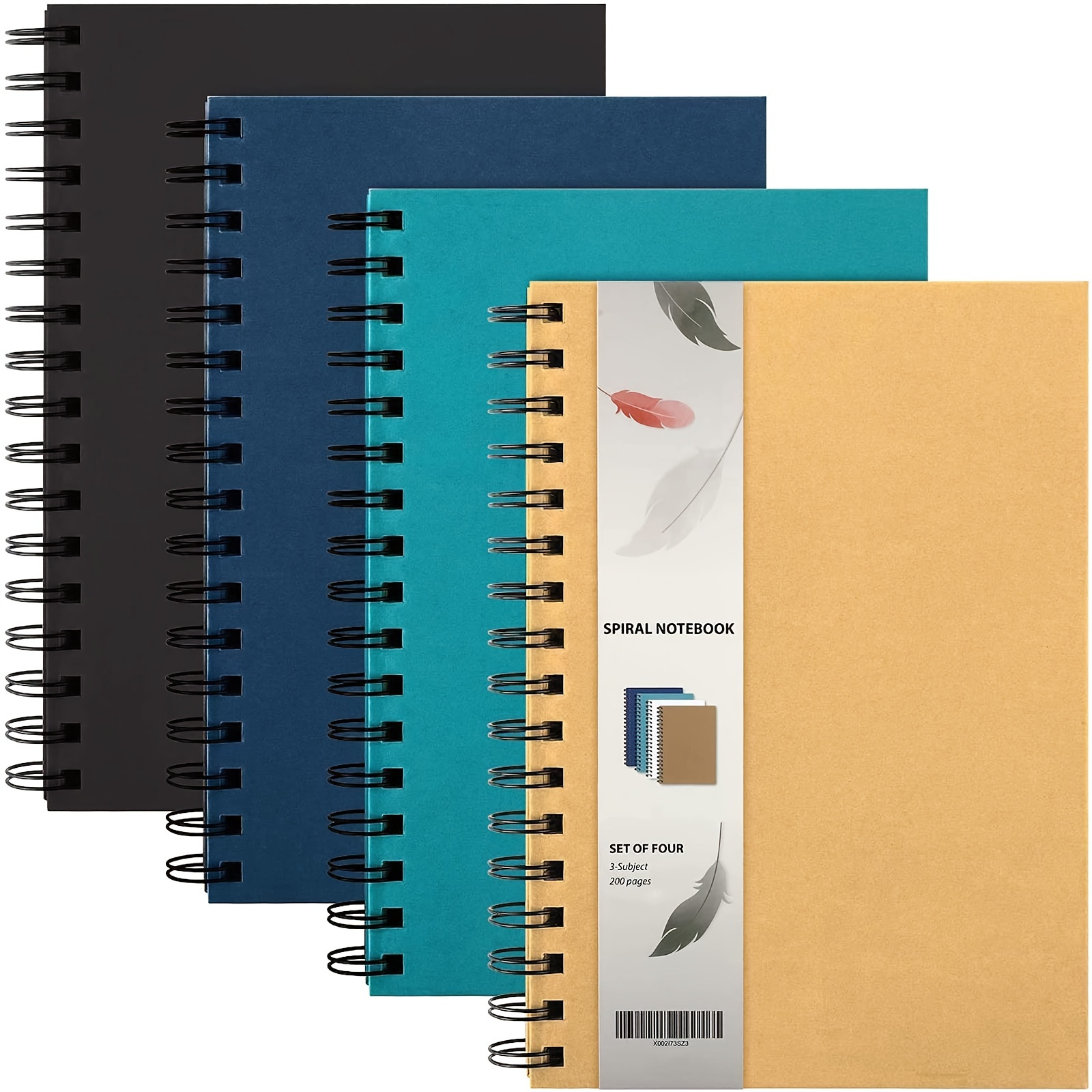 

4-pack Spiral Notebook, Work Notebook, Hardcover Notebook, College Rules, 5.5x8.5 Inches, 100 Sheets/200 Pages, 3 Themes With Detachable Partitions, Used For School Supplies And Gifts