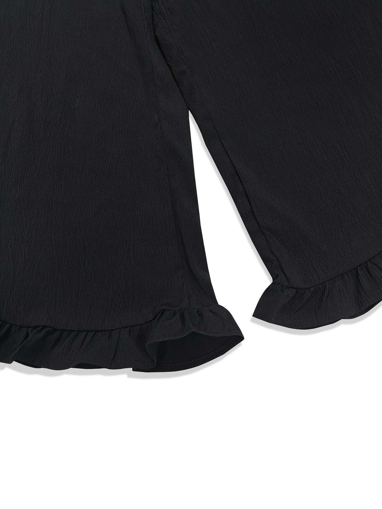 plus size autumn and winter large size womens trousers black elasticized waistband inverted v shape leg design versatile casual vacation pants for plus size women details 5