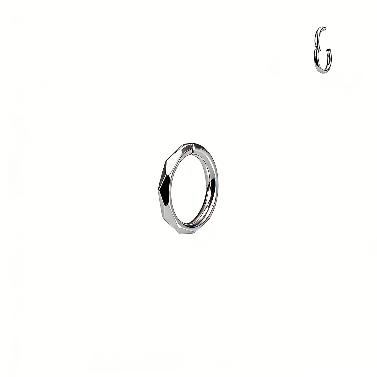 TEMU 1pc Stainless Steel Lip Ear Piercing Jewelry Tiny Hoop Earrings For Cartilage Helix Tragus Lip | Waterproof Hypoallergenic Ear Rings 16 Gauge