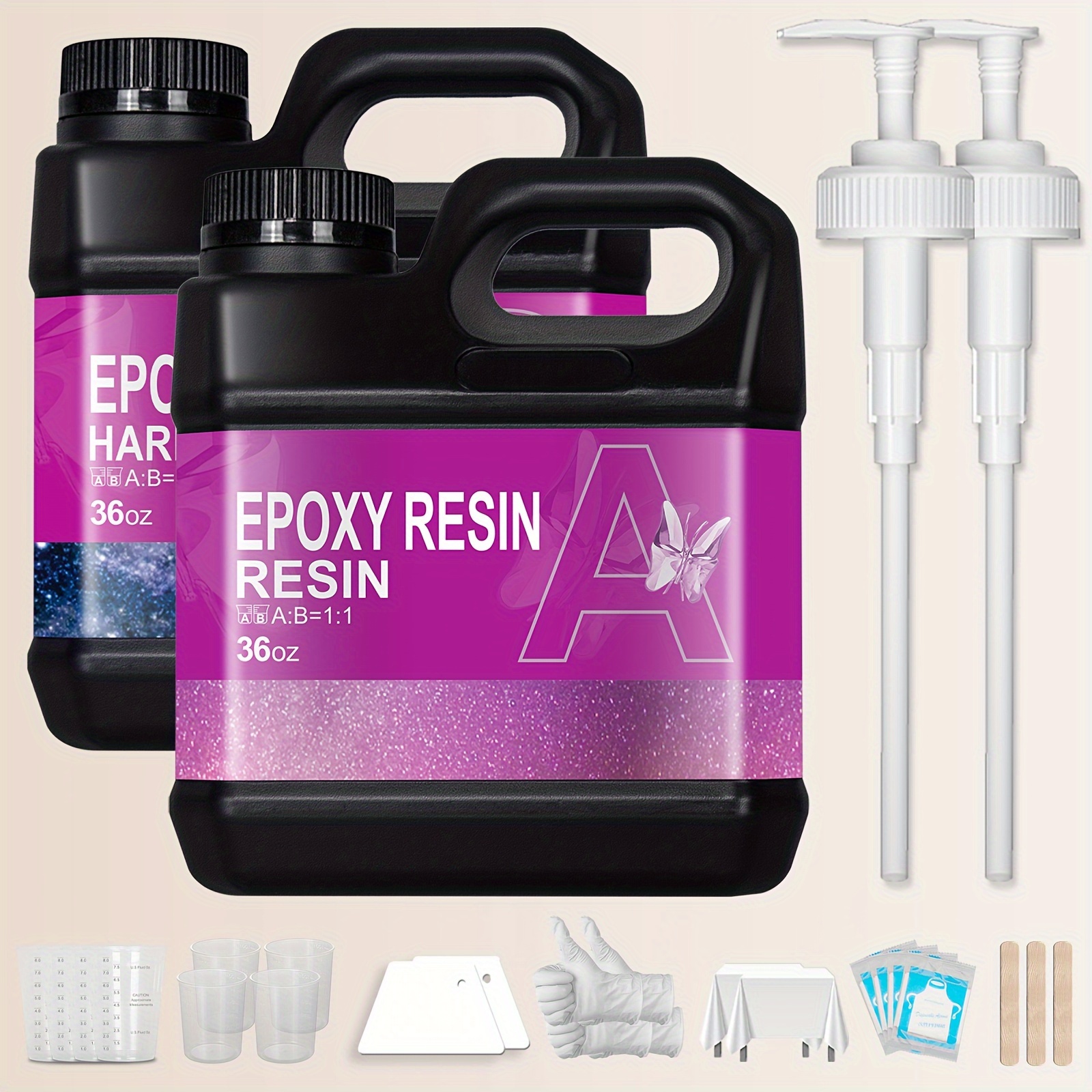 

Epoxy Resin Kit 72oz, Easy To Mix 1:1 Ratio, Newly Formulated Crystal Clear Epoxy Resin, Strong, Bubble-free, Anti-yellowing Art Resin That, Suitable For Casting, Diy, Resin Art, Molds, Jewelry