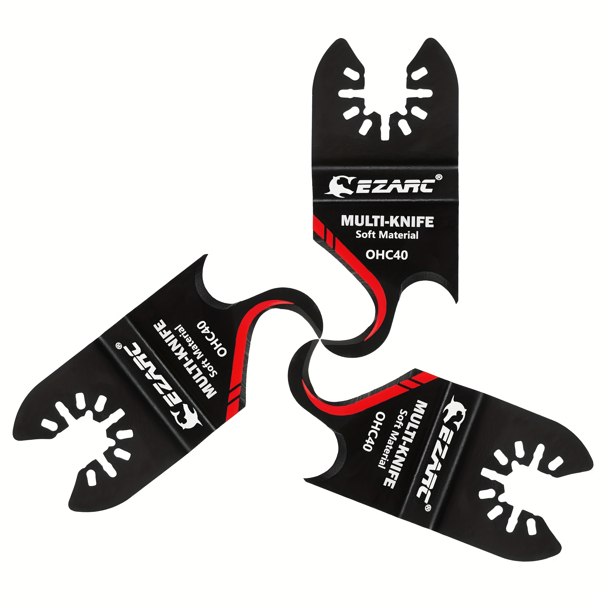 

Ezarc 3pcs Oscillating Multi Tool Hook Knife Blade, Twin-hook Design Multitool Saw Blades For Cutting Soft Materials Roofing Shingles, Pvc Carpet And Cardboard, Universal Compatibility