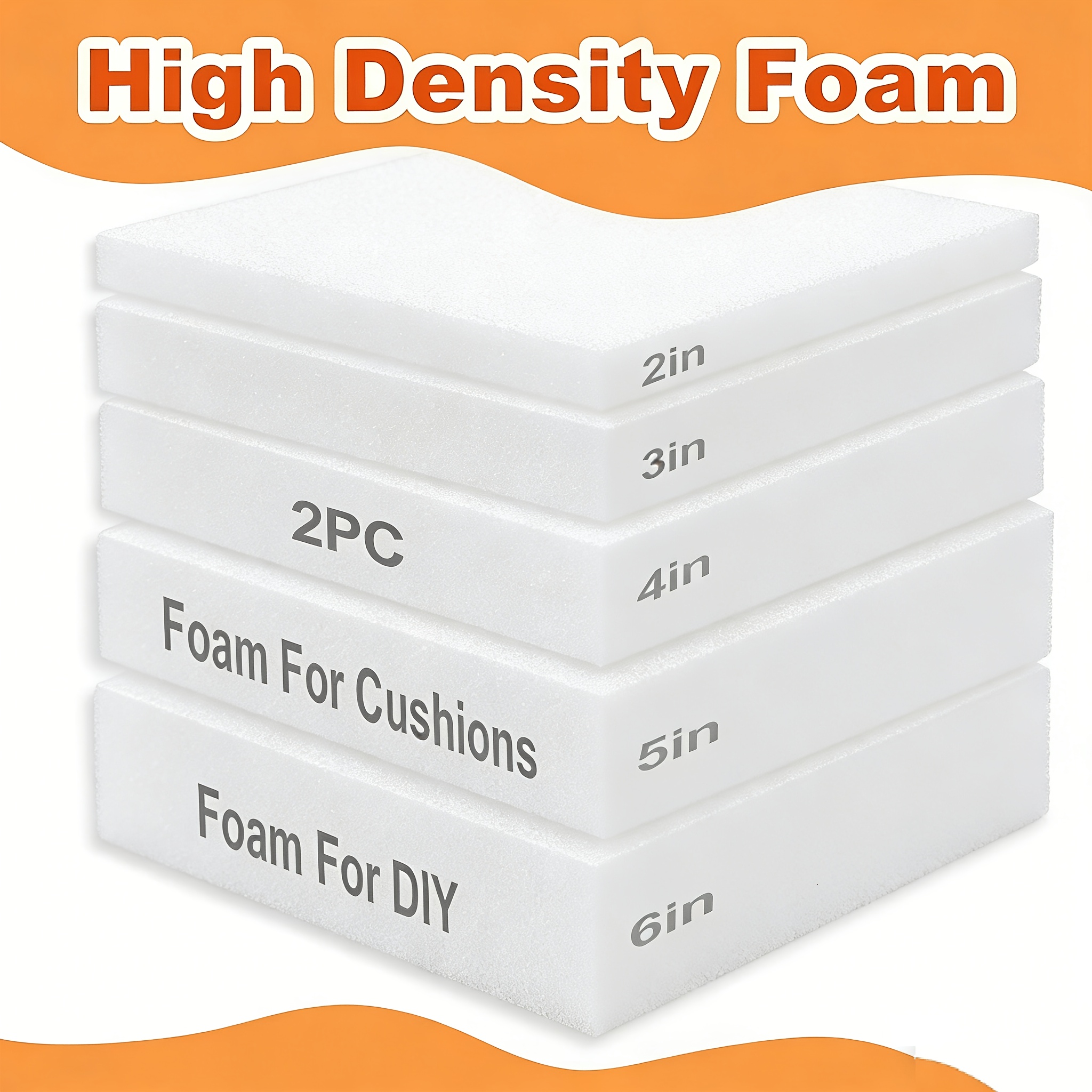 24 x 24   high density white foam cushion interior decoration foam heavy duty durable easy clean multiple thickness options suitable for chair boat mats sofas and seats       patios gardens