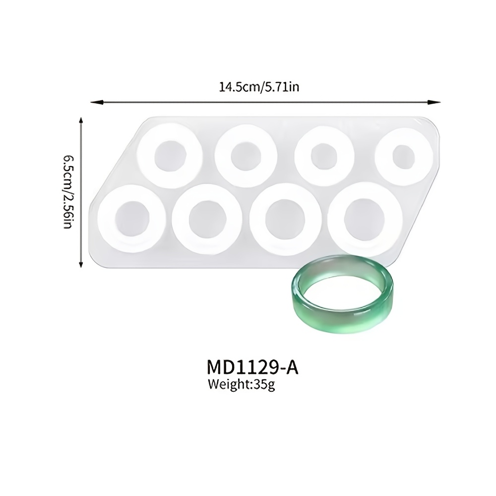 TEMU Cozypanda 8-size Round & Resin Ring Mold - Silicone Jewelry Mold Suitable For Diy Crafts, Compatible For Resin Casting, Pendants, Earrings,,