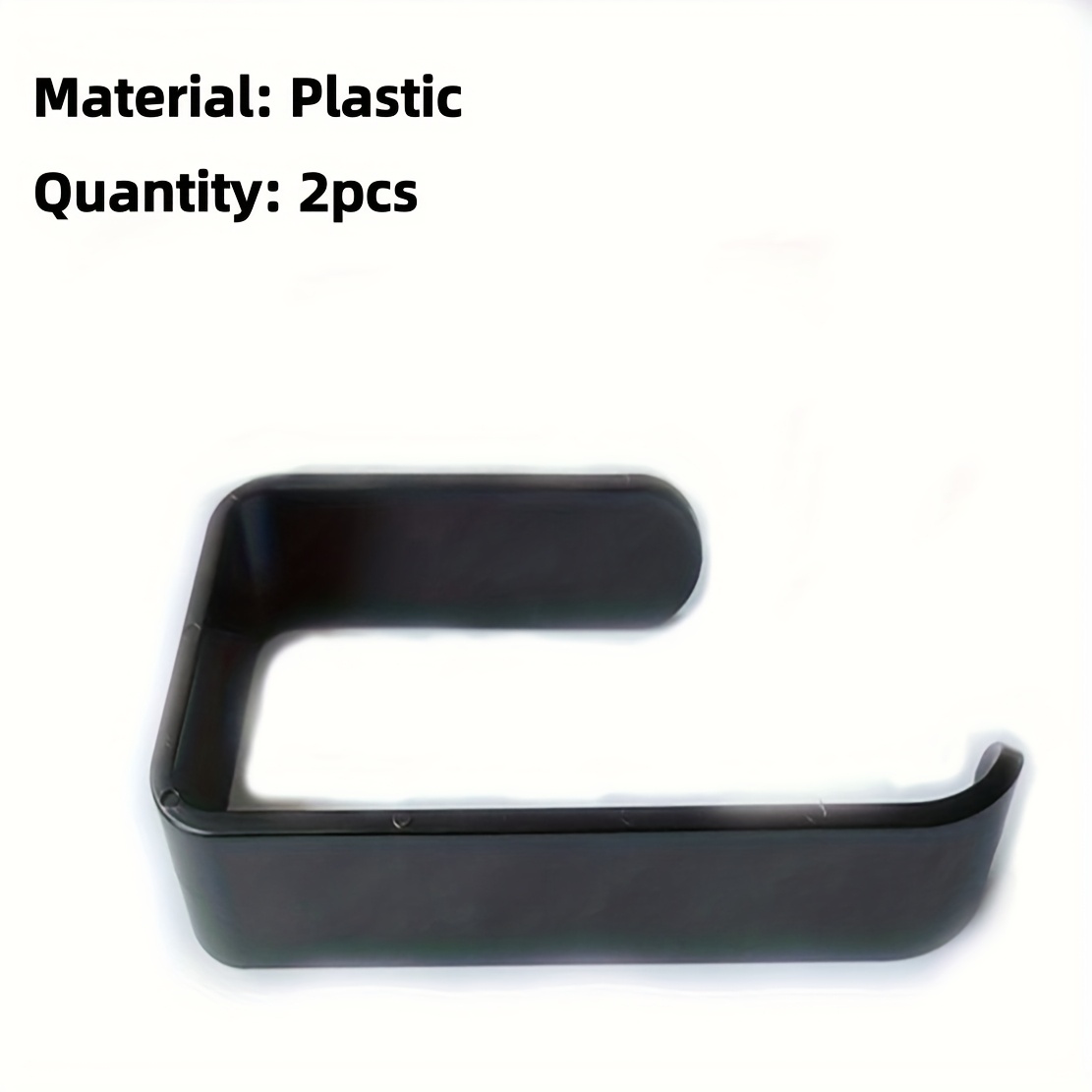 TEMU 2pcs -adhesive Toilet Paper Holders - Black Plastic, Lightweight No-drill Tissue Dispenser, Suitable For Organizing And Categorizing Bathroom