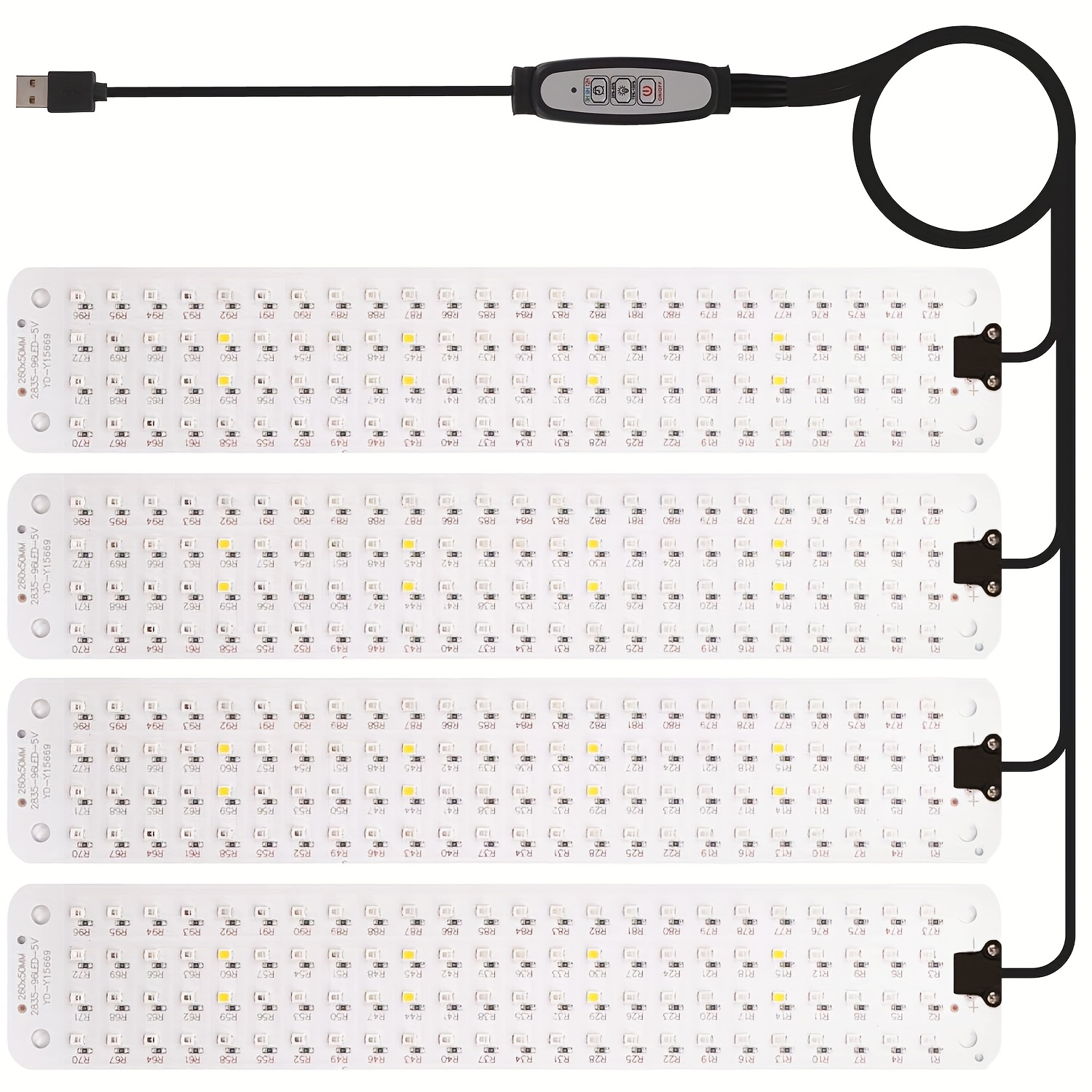 Image of 1 Pack 1 Usb With 1 Light Panel/2 Light Panels/3 Light Panels/4 Light Panels Dimming Led Panel Plant Grow Light, Plant Cabinet Light For Small Plant Seeding Flowering And