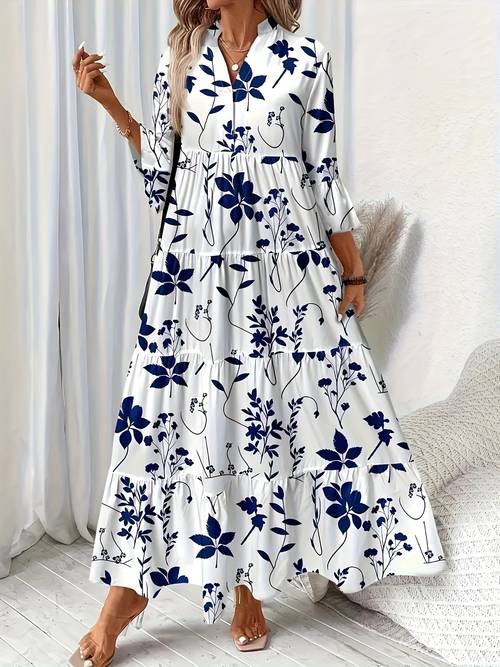 plus size womens plus size all v neck ruched long sleeve dress suitable for casual vacation outfit durable fabric feminine style