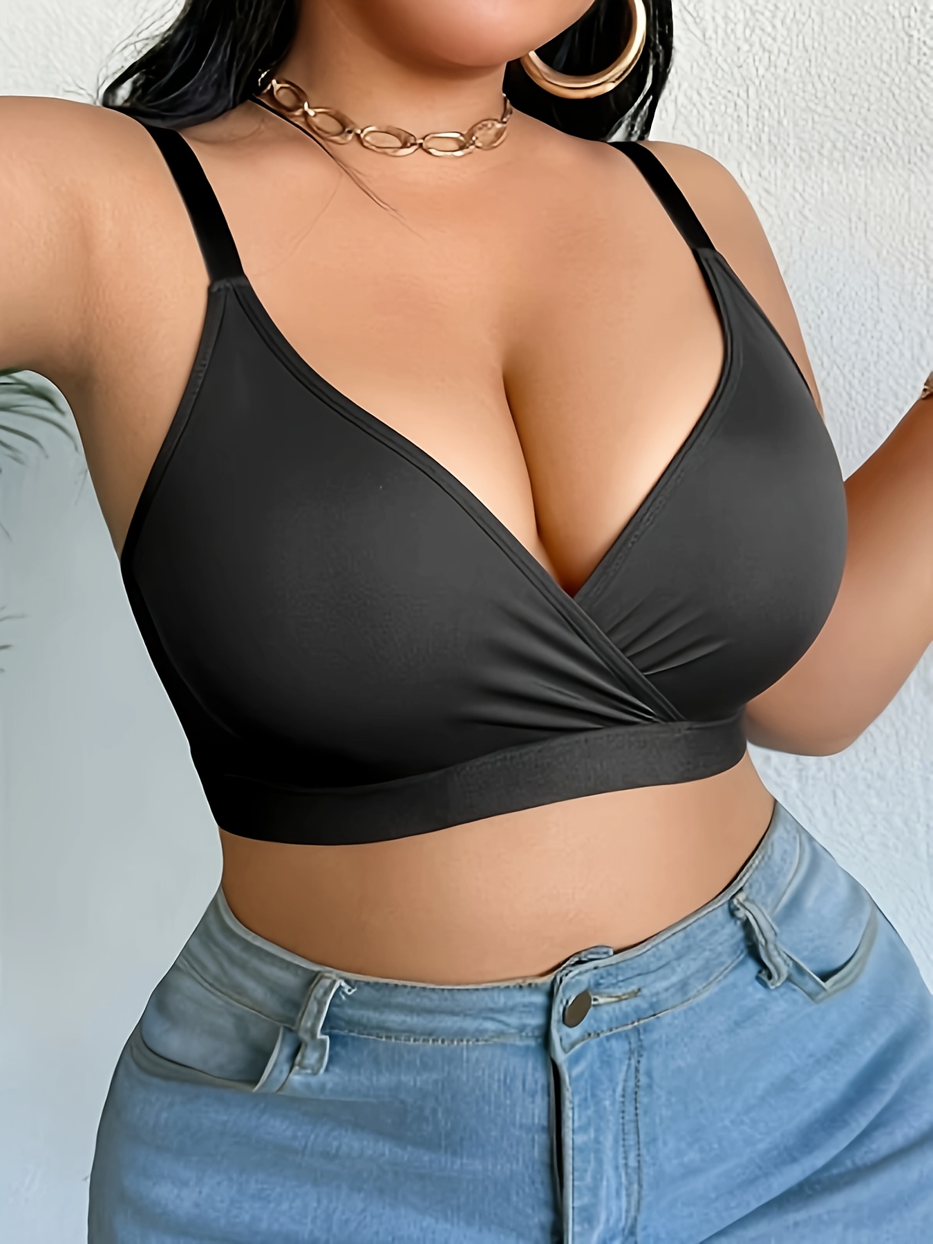 [Plus Size Front Buckle Bra] Casual Adjustable Plus Size Women's Front Buckle Bra - Single-Piece