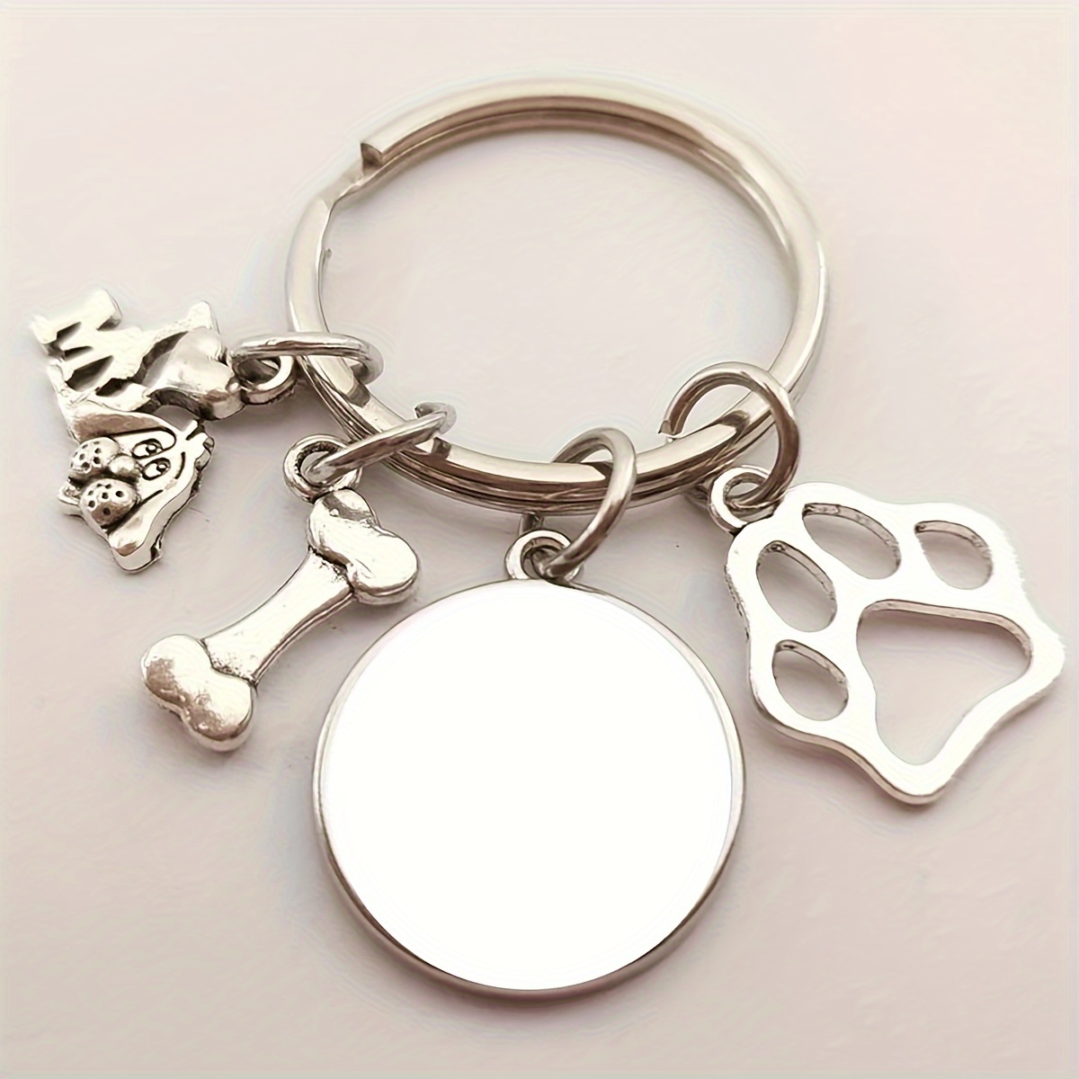 TEMU 1pc Portachiavi con ciondolo a forma di cane e nuovo con personalizzata, portachiavi a forma di cane con cupola in vetro