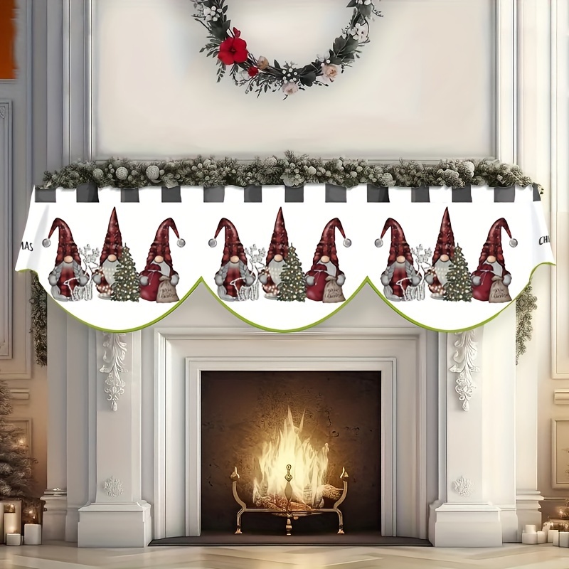 

Merry Christmas Fireplace Mantle Scarf - & , Polyester Table Runner For Decor, 19.6" X 78.7, Christmas Decorations