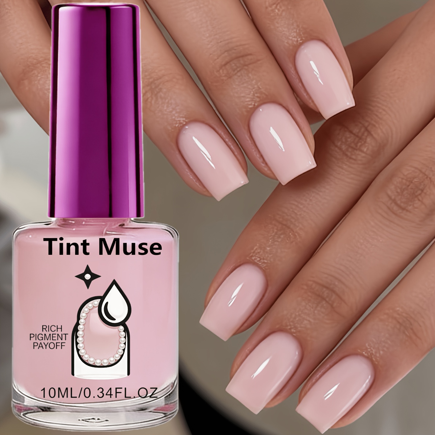 Pink Nail Strengthener, Long-lasting, Easy To Apply Quick-dry No-bake, Beginner-friendly, All-match Makeup, Gentle Style, Office Date Nail Home Long-lasting Glossy Holiday Gift Nail Polish