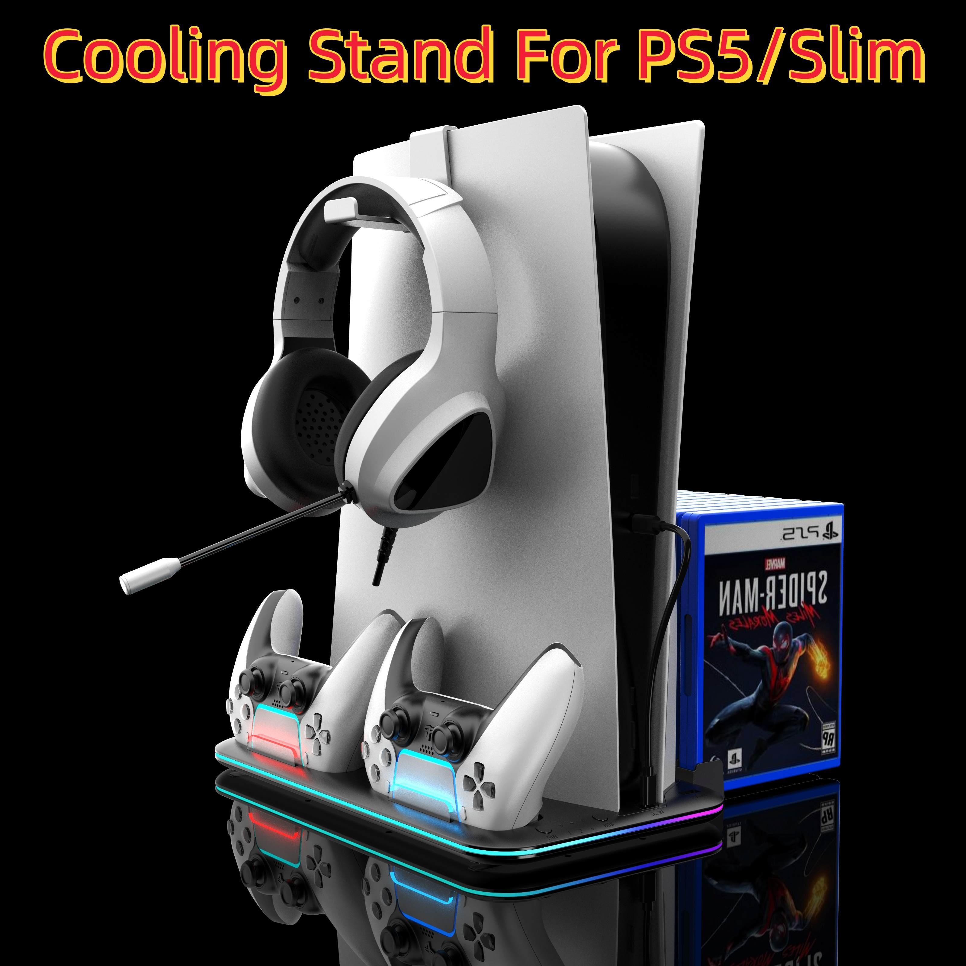 FASTSNAIL Support avec Ventilateur pour Console PS5 Slim, Chargeur