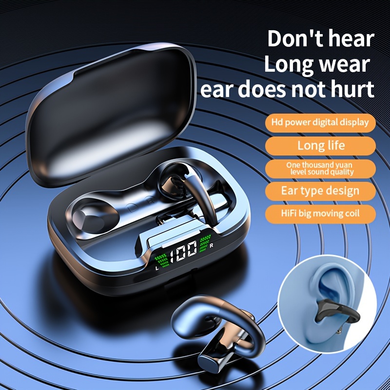 Cascho Auriculares inalámbricos, auriculares Bluetooth 5.3, reproducción de  60 horas, pantalla LED de audio estéreo HD, auriculares impermeables IPX7