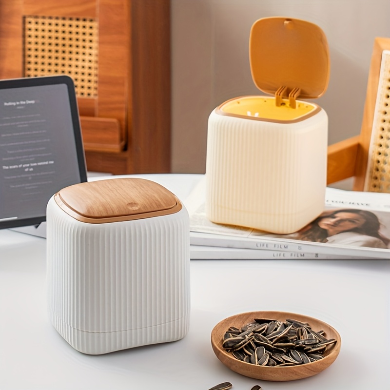 a new product for   this large capacity desktop storage bin features a double   design with   like texture it   a lid for sealing is compact and exquisite Product details 0