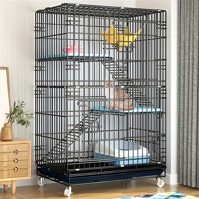 extra large portable folding cat cage   indoor cat house and climbing structure details 1