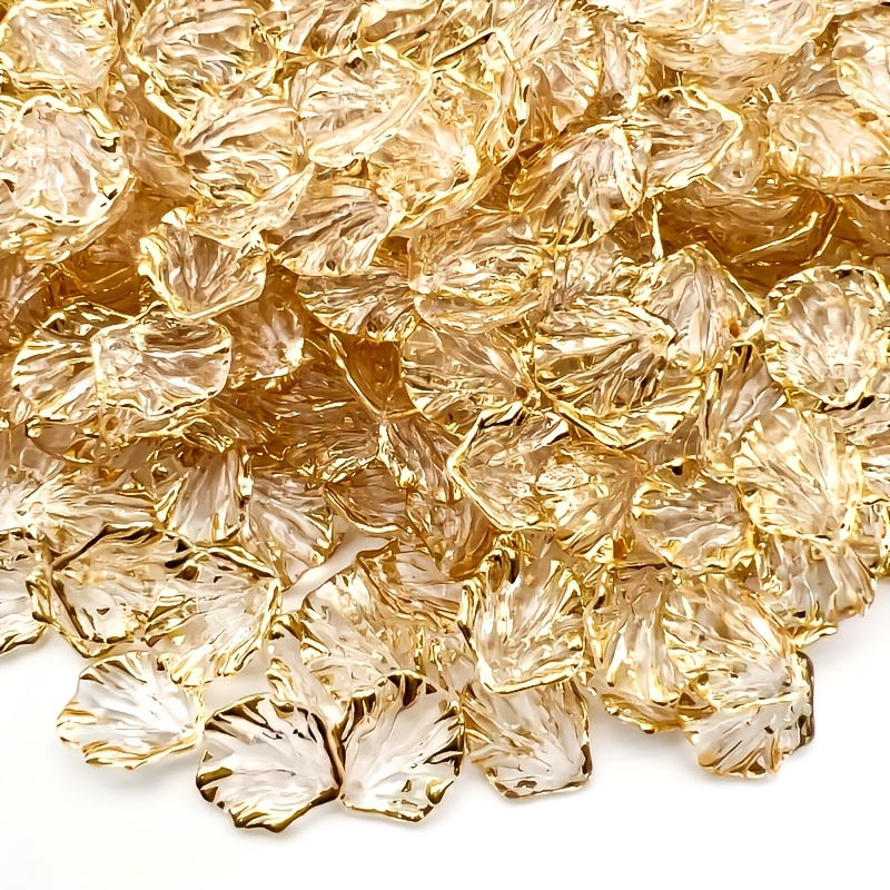 TEMU 200 pz Perline in Resina a Forma di Foglia Adatte per Creazione di Gioielli, Perline a Forma di Foglia con Punta di Ramo per Artigianato Fai da
