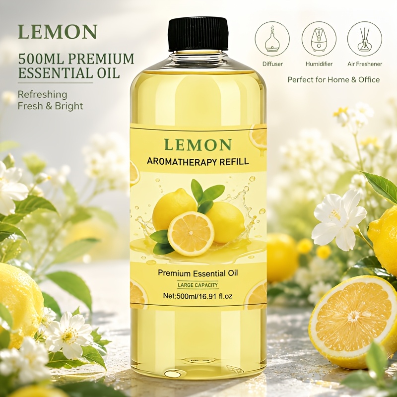 500ml Fragrance Essential Oil, Suitable For Diffusers And Humidifiers, Home Air Freshener Refill, Ideal For Bedroom, Living Room, Bathroom, And Commercial Spaces, Fashionable , Multiple Scents