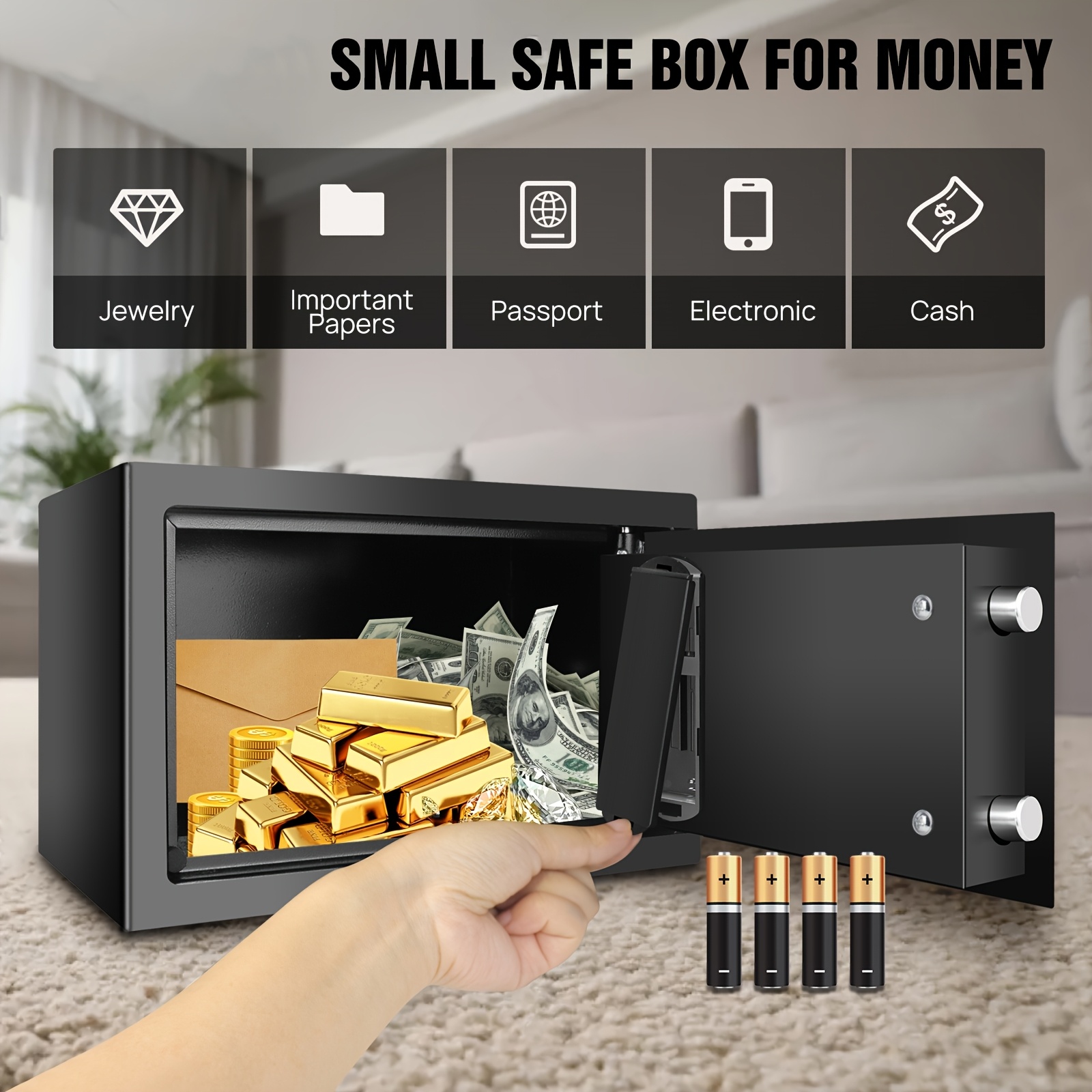 Small Mini All-Steel Safe, Wall-Mounted
