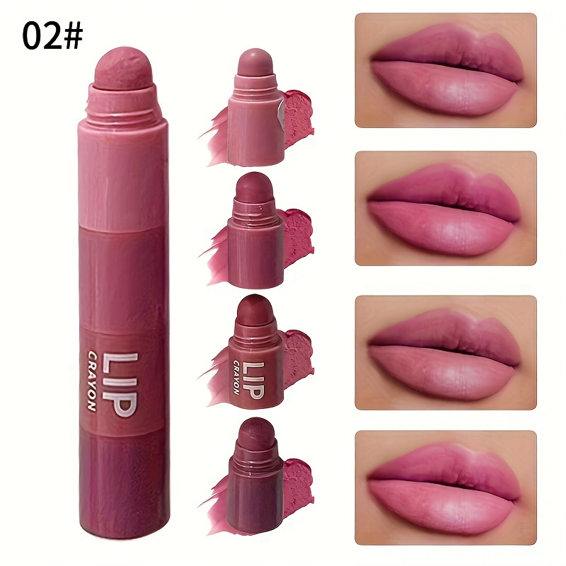 Image of Herorange Mini Mini Cannon Lipstick Fun Tube 4-color Lipstick Set Matte Frosted Peach Bean Paste Long-lasting Lip Liner 4pcs Set