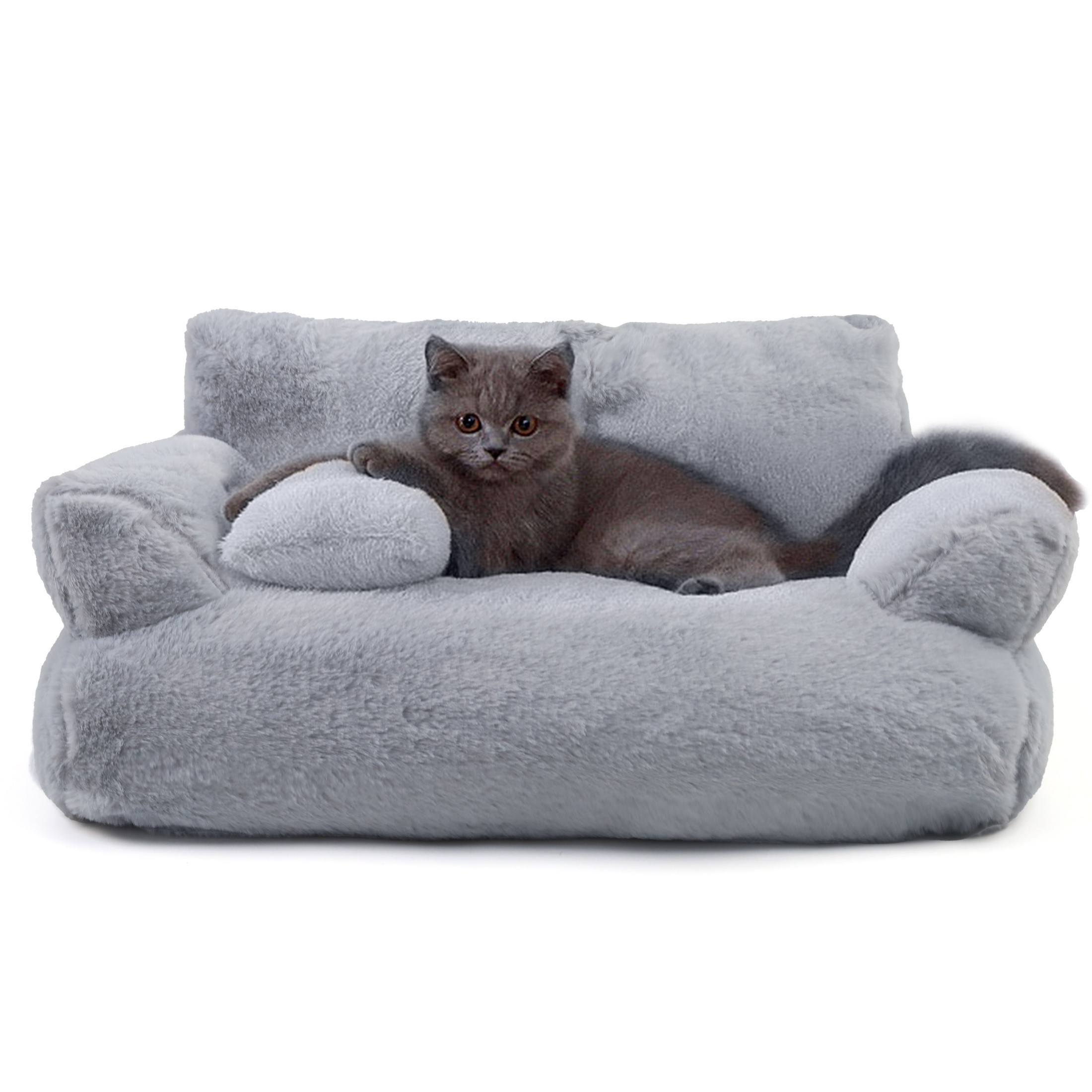 TEMU Pet Sofa Bed For Medium & Large Dogs And Cats, Machine Washable Fluffy Cat Couch With Non-slip Bottom, Pet Sofa Bed