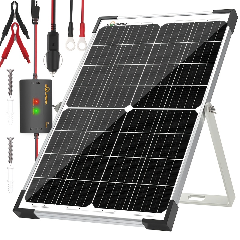 25w 12v Solar Battery Charger, Solar Panel Kit With Energy Saving Controller For Car Rv Trailer Marine Boat Motorcycle Truck Tractor Etc
