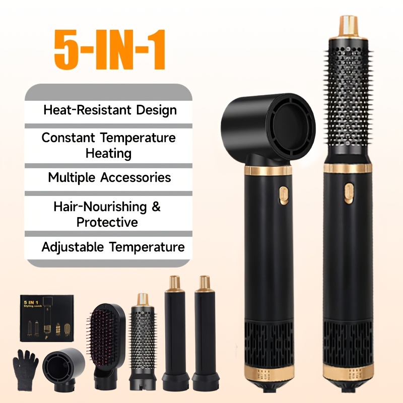 TEMU Hair Styler Brush With Heat Styling & Negative - , & Straightening Multi-functional Styler - Gift For Women